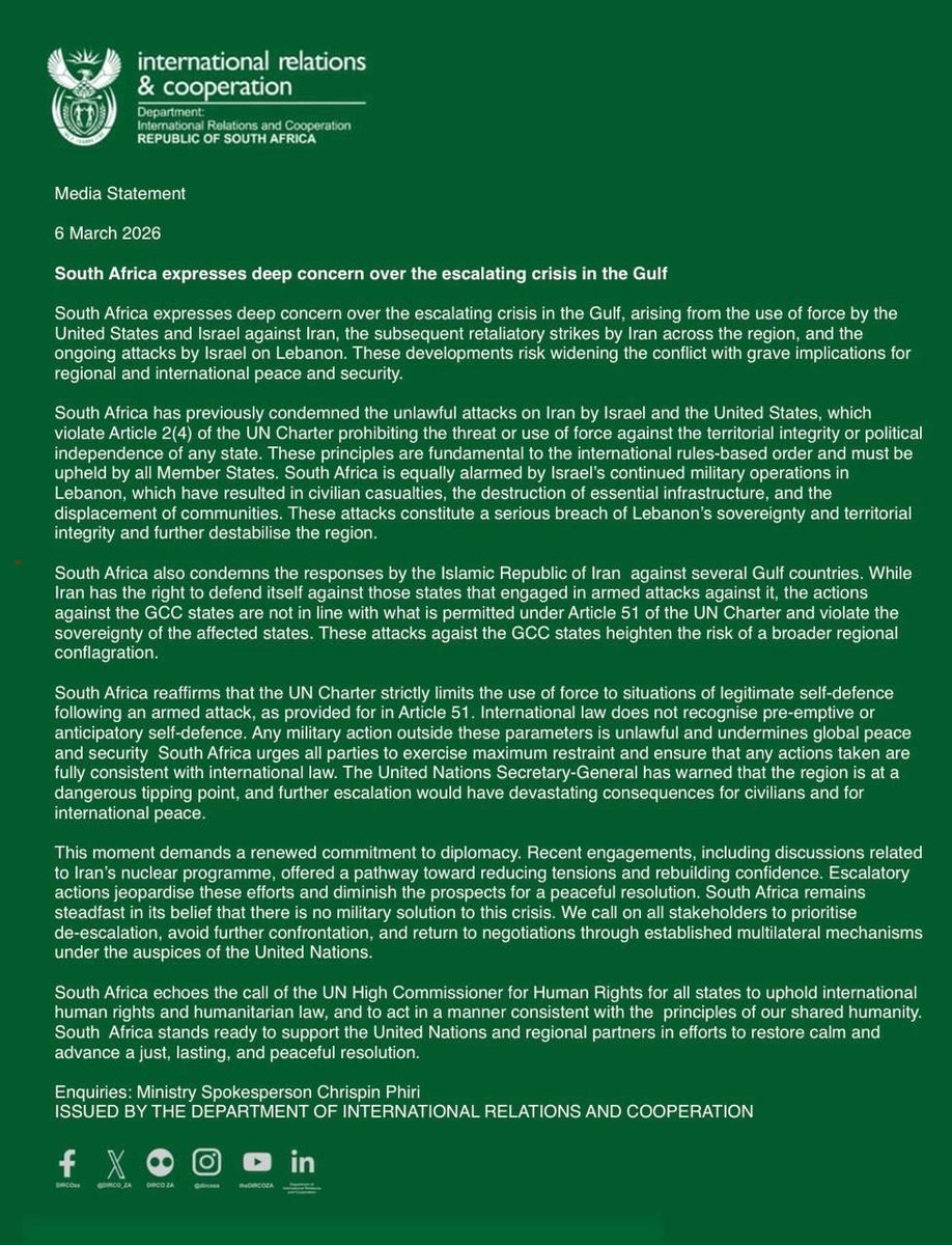 Minister: International Relations and Cooperation tweet media