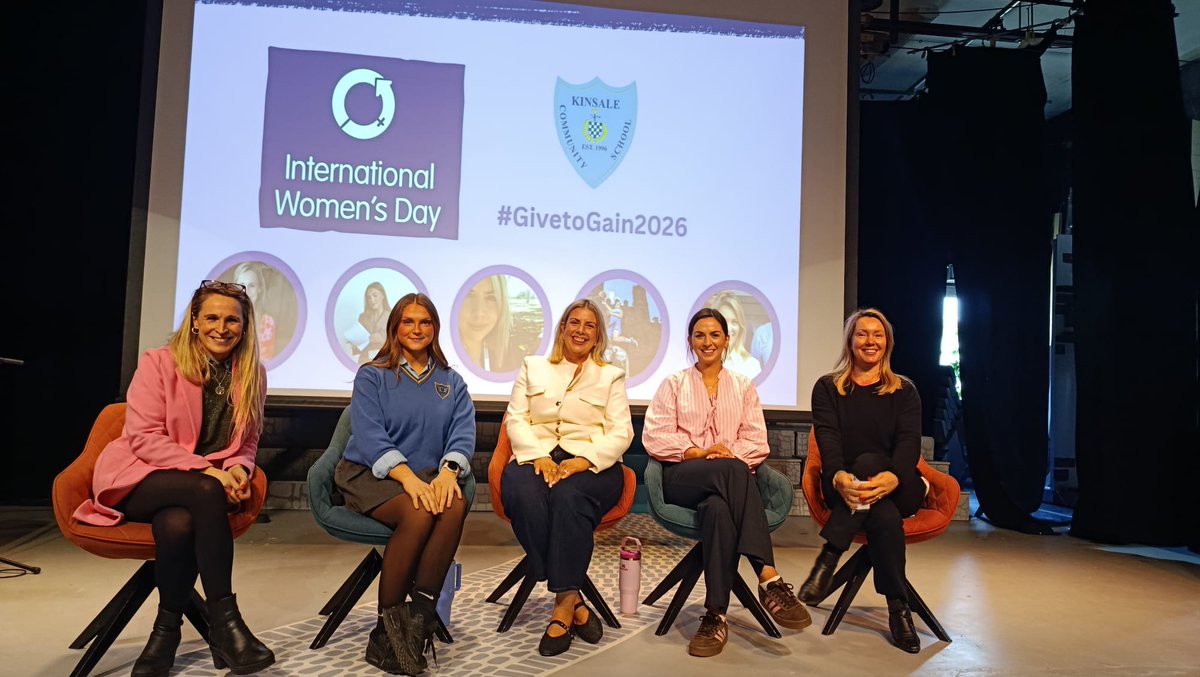 KinsaleComSch's tweet photo. Celebrating International Women’s Day at KCS🌍An inspiring #GiveToGain event where students heard from leaders in education, sport, STEM &amp; industry reminding us that mentorship, courage and supporting one another empowers the next generation of women. https://t.co/kEsk569EXf https://t.co/SiAqedmJ3P