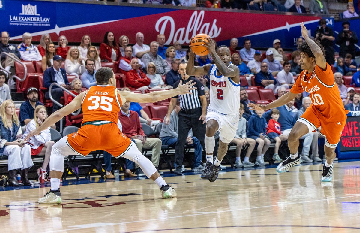 MABOWEN11's tweet photo. College basketball regular season is starting to come to a close. Head to: https://t.co/Lv5pmVMm4c to see more of @SMUBasketball home finale against @CanesHoops. https://t.co/DCGPacCDNq