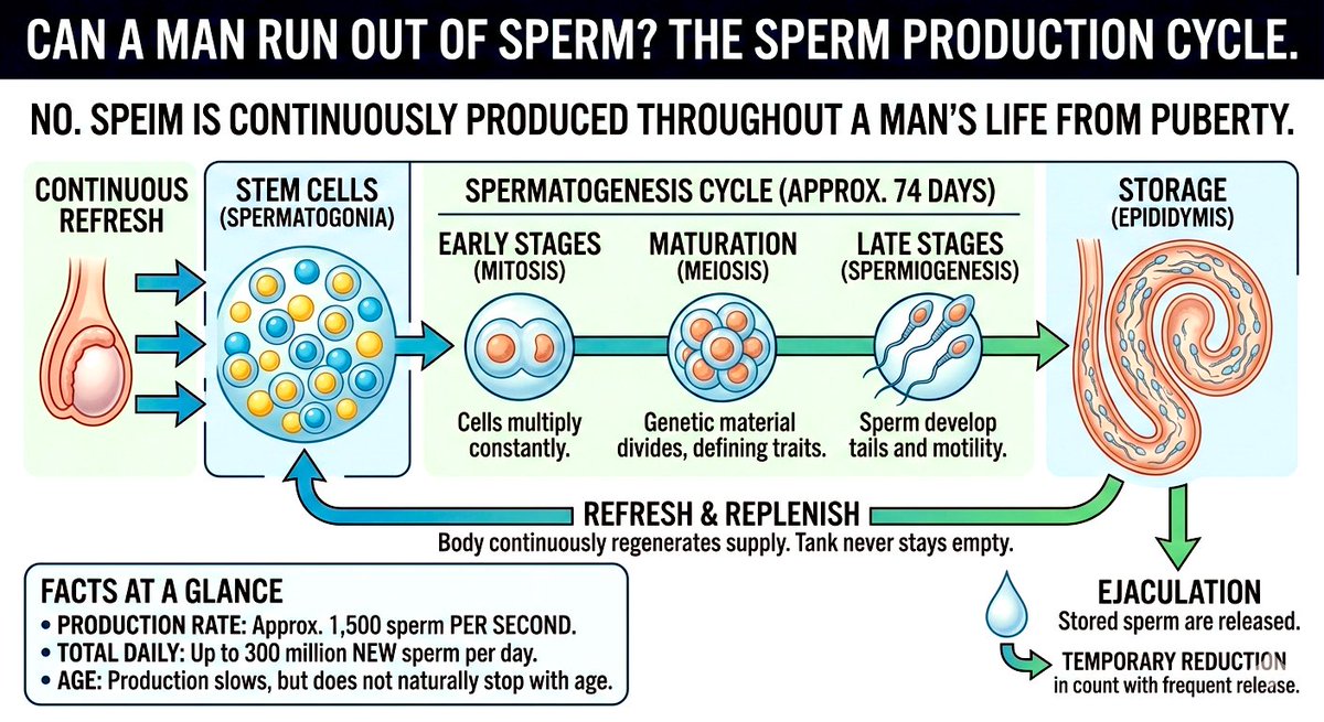 @mariolexxx The male body is a continuous "sperm factory." While a