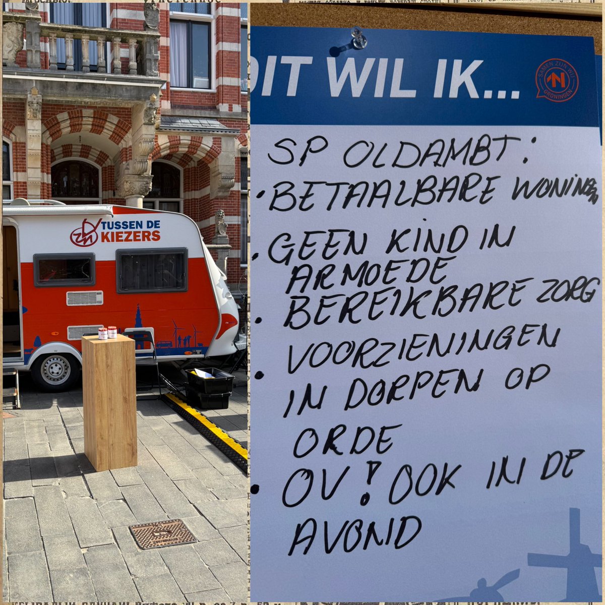 SPoldambt's tweet photo. TUSSEN DE KIEZERS 📍

Vanmiddag zijn wij in het centrum van Winschoten geweest, waar RTV Noord met hun 'tussen de kiezers' caravan stond. 🚐 

Stem 18 maart voor alle Oldambtsters, stem SP!

#GR26 #SP #Oldambt #SamenOldambt #HeelOldambt #OldambtVoorIedereen #StemSP https://t.co/xZdko3P1Ef