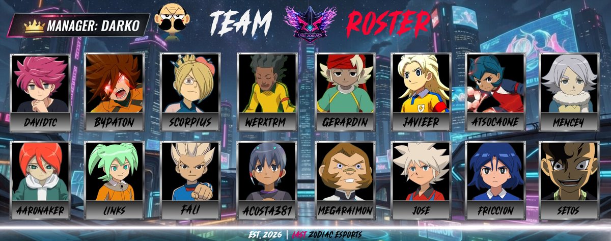 LastZodiacs's tweet photo. Estos son nuestros 16 guerreros para competir en la Liga Europea:
Davidtc-Aaronaker-Bypaton-Links-Scorpius-Fali, Werxtrm-Acosta381-Gerardin-Megaraimon-Javieer-Jose-Atsocaone-Friccion-Mencey-Setos
Lo daremos todo como auténticos Zodiacos.
🔜 Pronto llegarán nuevas incorporaciones. https://t.co/qqmqh3qyXb