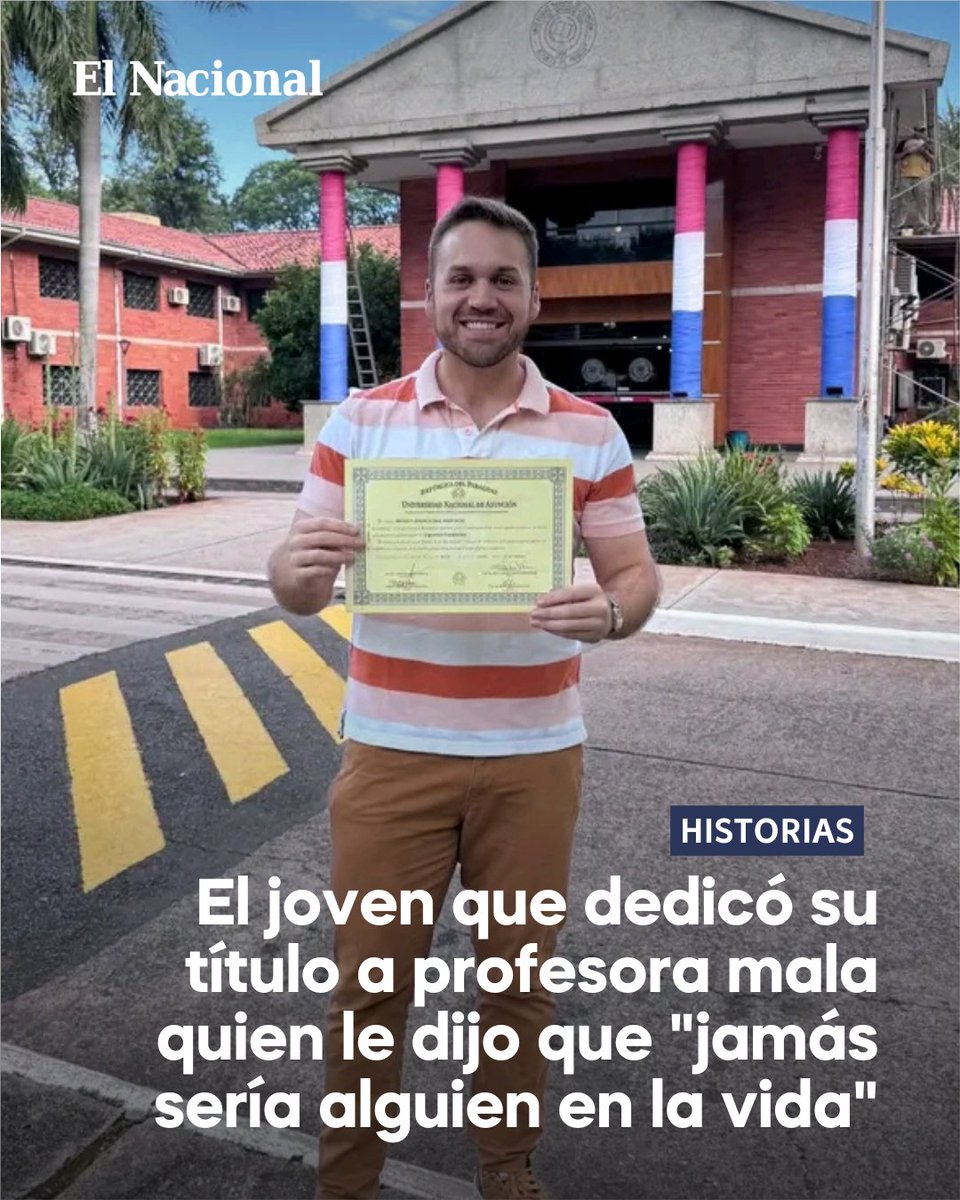 👏🏻 HISTORIA DE SUPERACIÓN | 🇵🇾

🔹El joven Mateo Díaz Anastácio se graduó finalmente de Ingeniero Electricista luego de años de duro estudio.

🔹En un posteo de redes sociales y después de compartir su alegría con todos, también le dedicó este importante logro a una maestra