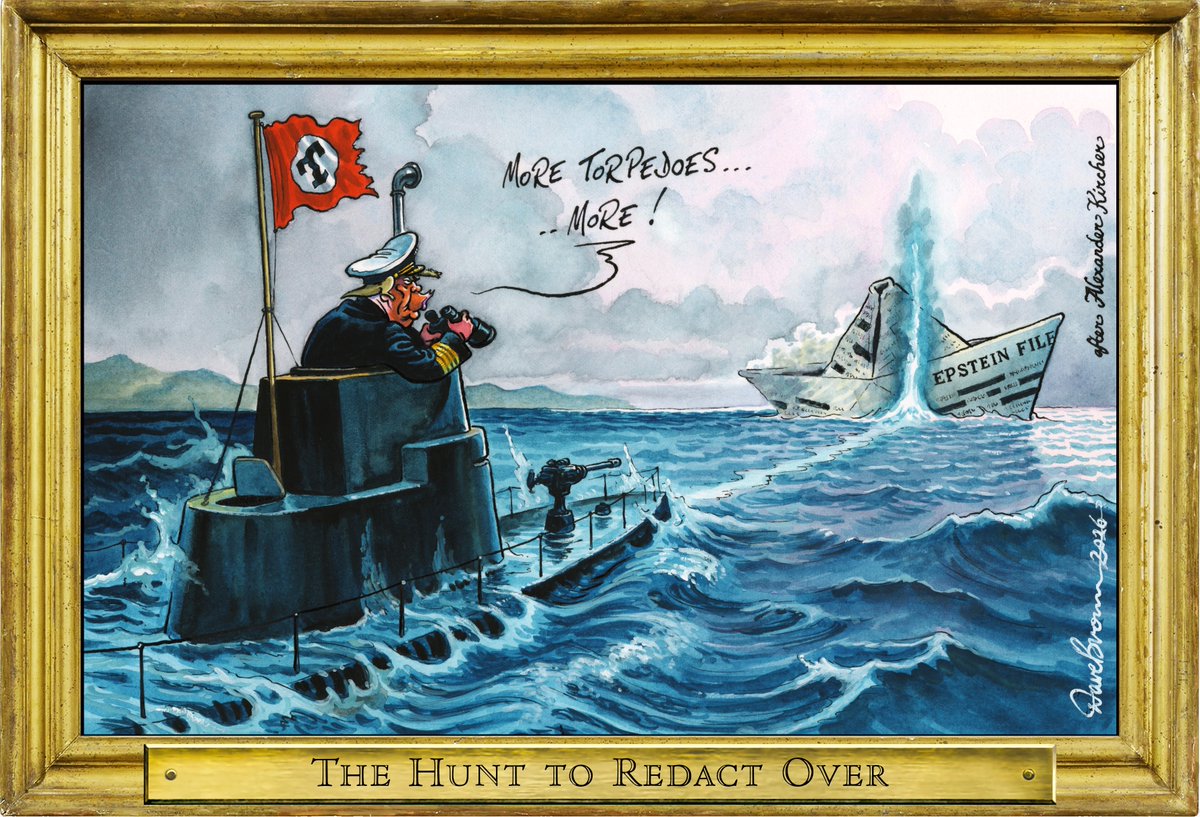 DaveBrownToons's tweet photo. Tomorrow's #RoguesGallery cartoon, after #AlexanderKircher, for @Independent ... #Trump #AttackOnIran #EpsteinFiles #TrumpEpsteinCoverUp https://t.co/EQavWoXDnq