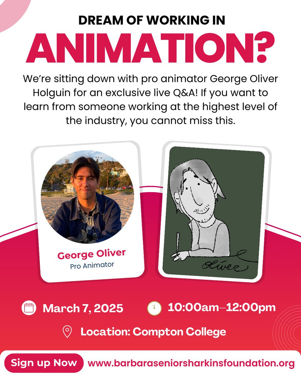 DREAM OF WORKING IN ANIMATION? 🚨✨We’re sitting down with pro animator George Oliver Holguin for an exclusive live Q&amp;A! If you want to learn from someone working at the highest level of the industry, you cannot miss this.
🖊️ AWESOME ANIMATION SESSION
📅 Saturday, March 7, 2026