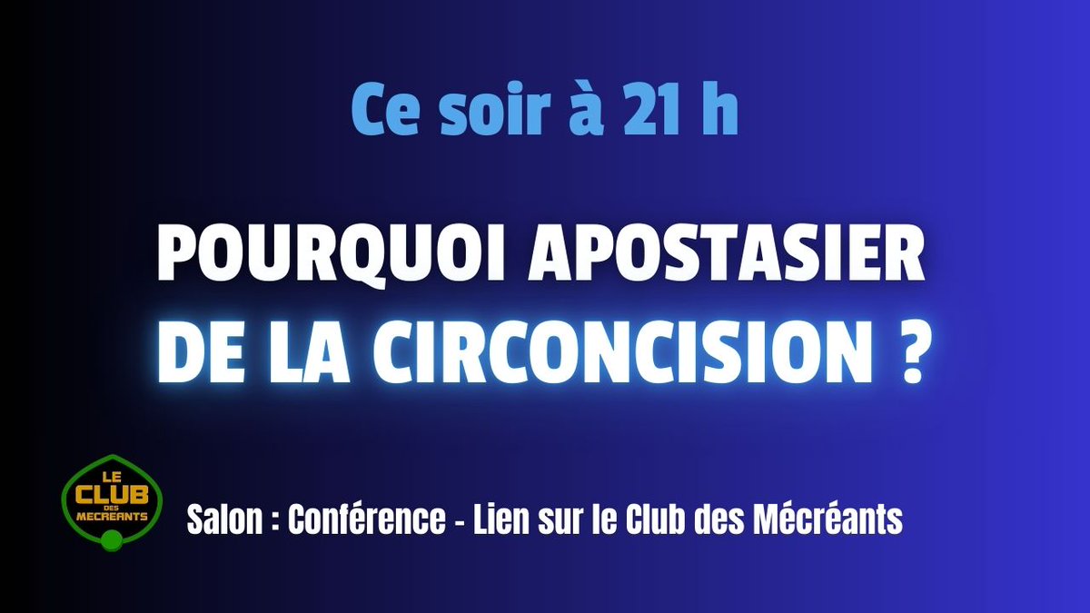 ClubMecreants's tweet photo. Pourquoi apostasier de la circoncision ?
Ce soir, échange avec @droitaucorps à 21h
Un sujet qui divise aussi chez les apostats : certains, malgré leur sortie de l’islam, restent favorables à la circoncision😢 #apostat #exmusulman #circoncision https://t.co/Ggy9auTOYp