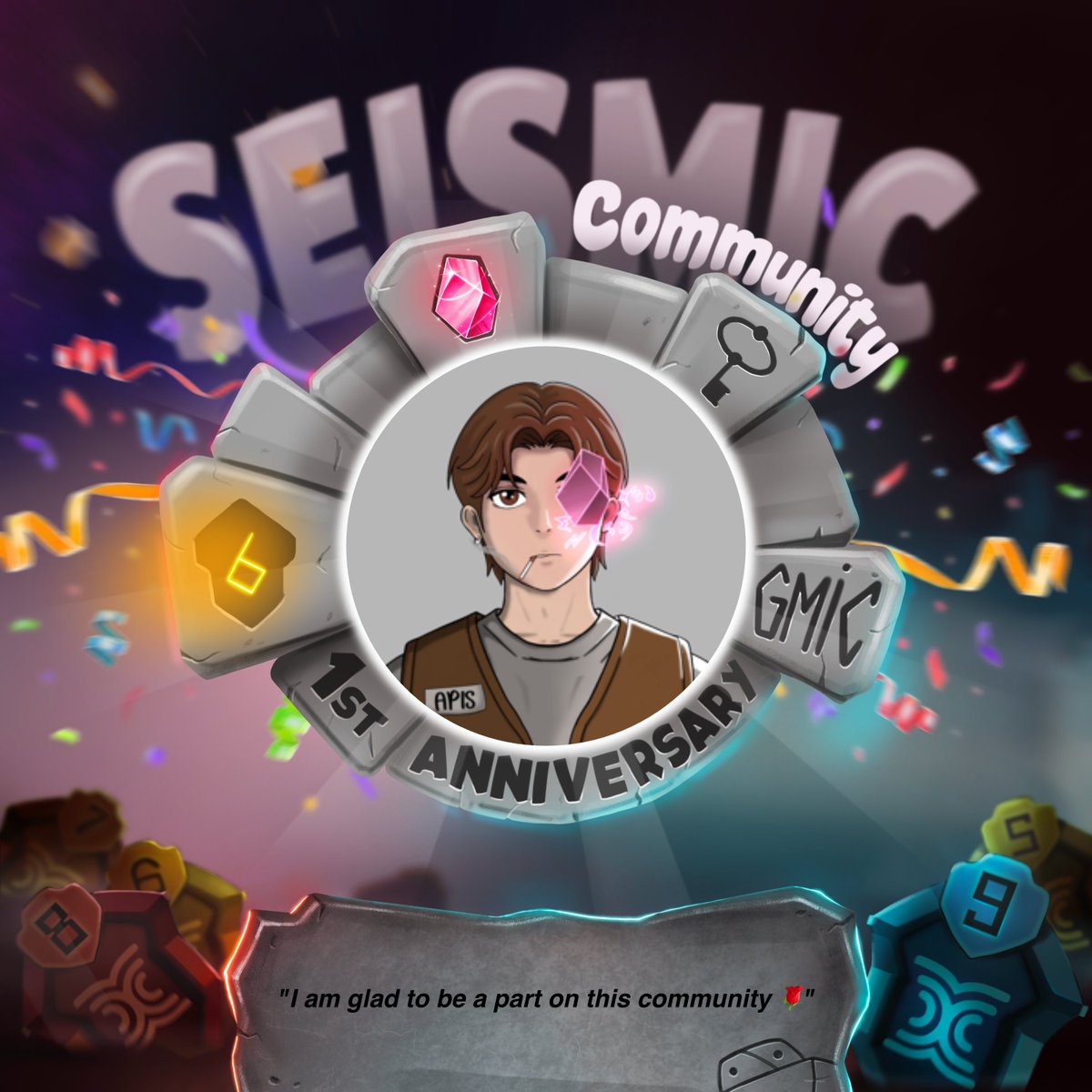 Gmic all 🙌

I just created my "Seismic 1st year anniversary card"

It looks cool and amazing design ngl.

Still try to get higher and will be try to be better always.
<a href="/SeismicSys/">Seismic</a> on top always 🔥

Create yours here : anniversary.seismic.website/CardGenerator

#SeismicCommunity1stYearAnniversary