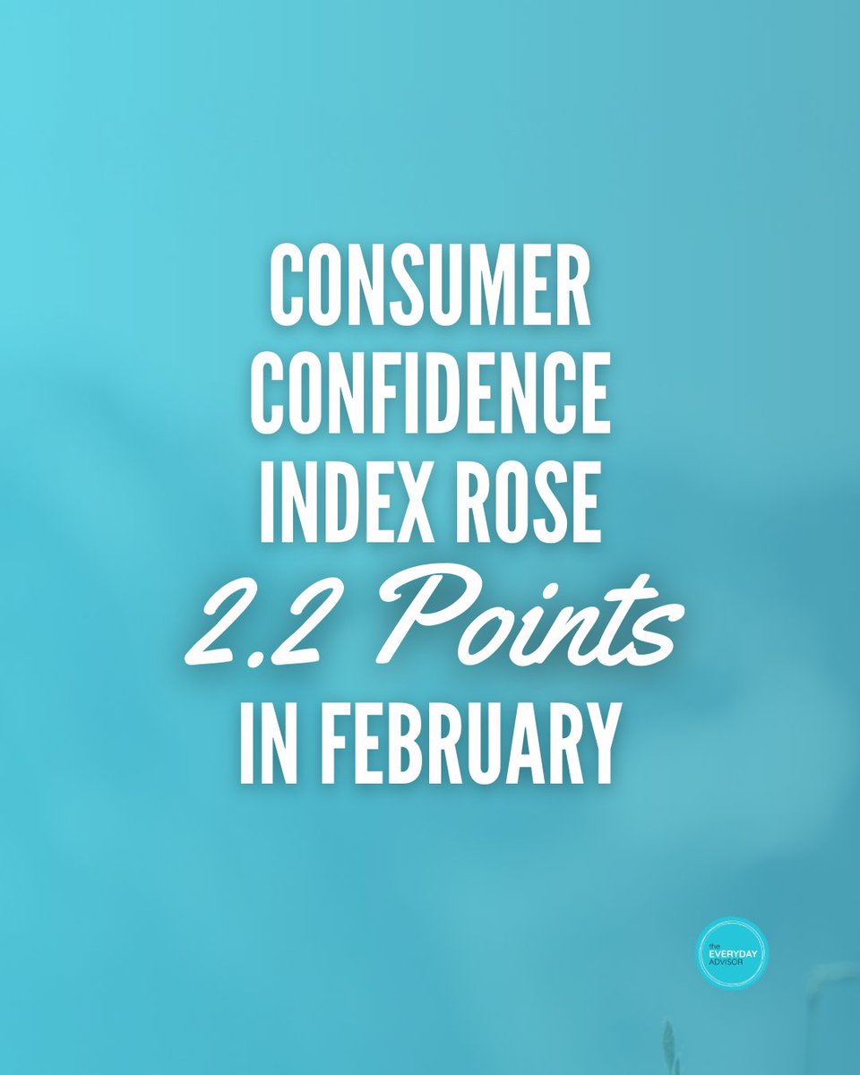 JessicaHinksCFP's tweet photo. The confidence index rose 2.2 points to 91.2, reflecting a more optimistic view of the labor market. A higher share of respondents said jobs are “plentiful” versus “hard to get,” following January hiring gains of 130,000 positions.💡#FinancialFactFriday https://t.co/btkYPzazUG