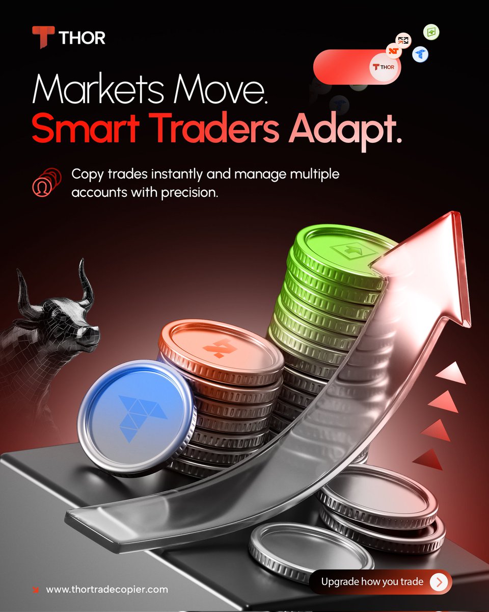 thortradecopier's tweet photo. Markets move fast. Smart traders stay ahead. Copy trades instantly and manage multiple accounts with precision using THOR. https://t.co/1uoXNzSmbp