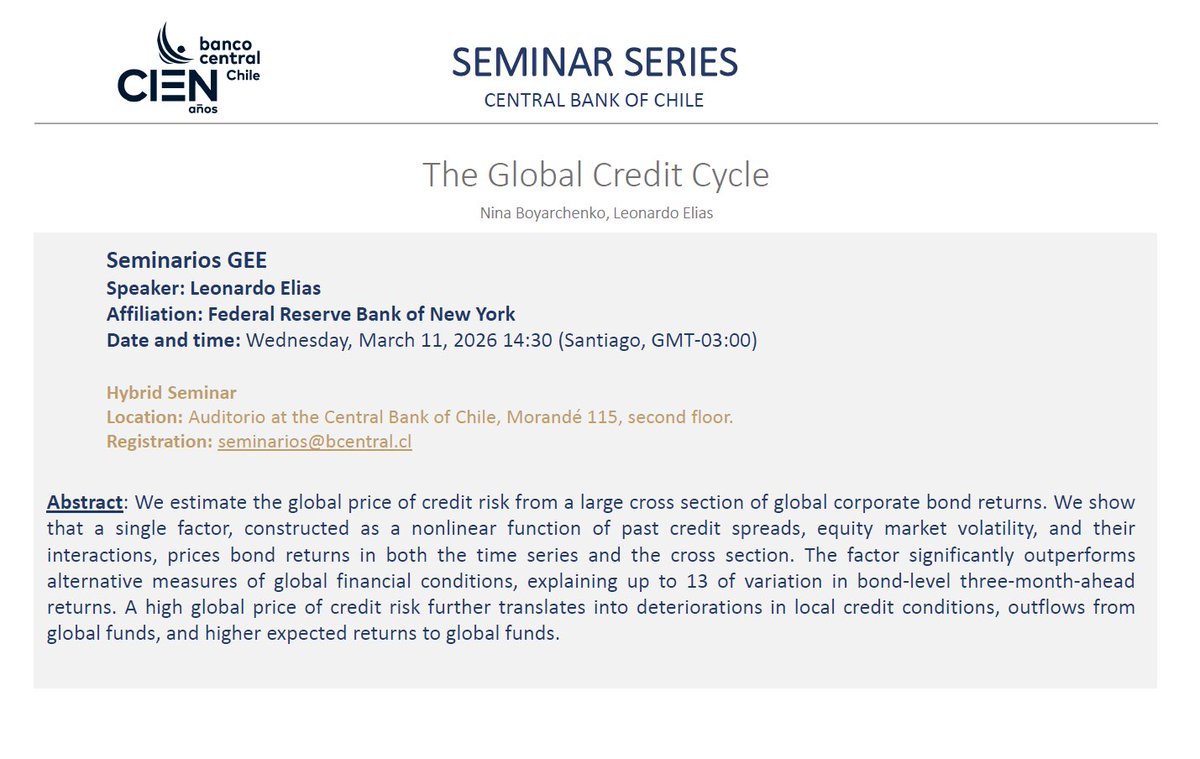 Central Bank of Chile Research tweet media