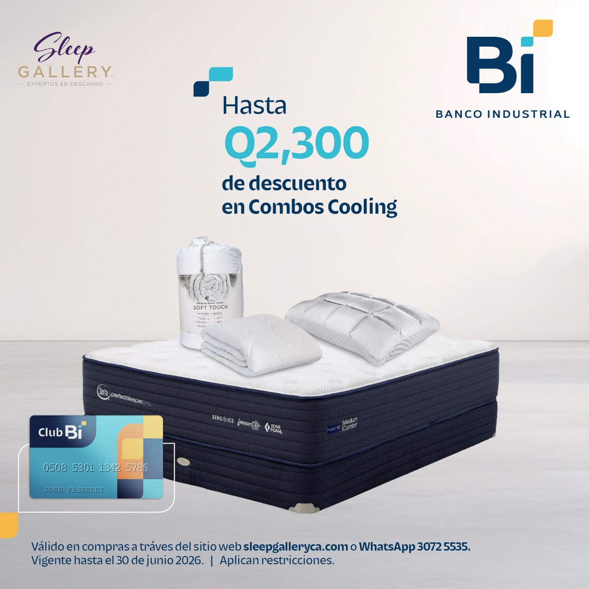 Club_Bi's tweet image. ¡Duerme bien con #ClubBi! 🛏️💤

En #SleepGallery aprovecha hasta Q2,300 de descuento al comprar tu combo Cooling. 
📲 Pídelo al WhatsApp 3072 – 5535

¡Solicita tu #ClubBi aquí! 👉🏻 bi.gt/4iwWb10