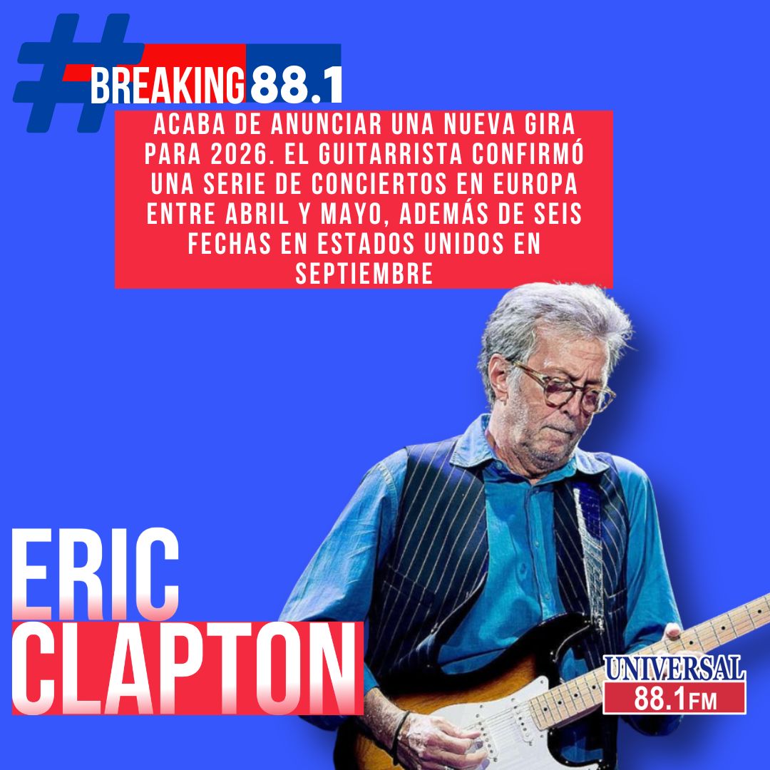 universal881fm's tweet image. #Breaking881 🎸 A sus 80 años, el legendario guitarrista Eric Clapton sigue activo y confirmó una nueva gira para 2026. El recorrido incluirá conciertos en Europa durante primavera y seis presentaciones en Estados Unidos 
#EricClapton #BluesRock #RockLegends #Universal881