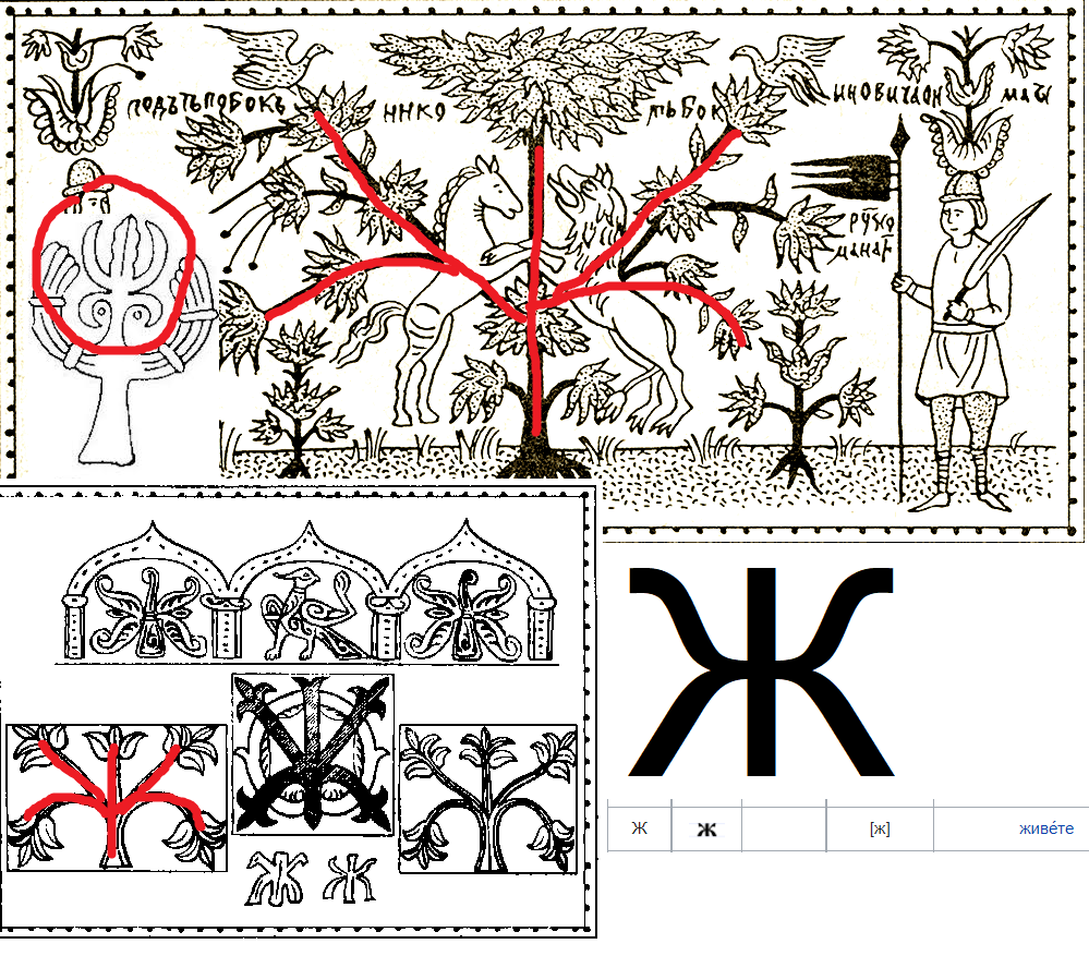 milostojki's tweet photo. @eveeye93 @BardeTaliesin Fun fact: The Cyrillic letter 'Ж' depicts a tree and often means for life (Живот/Život). Similarly, Chinese uses '木' as a visual projection of a tree. Nothing heals like nature, while connected with the Great Mother. https://t.co/0JgRLazKD2