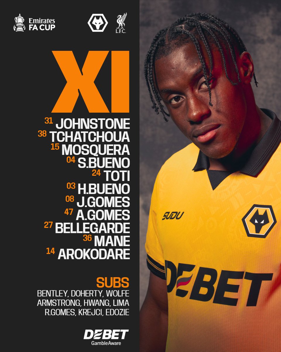 6️⃣ Six changes from Tuesday's league clash
🤲 Johnstone in goal
🇳🇬 Tolu leading the line

How we line-up to take on <a href="/LFC/">Liverpool FC</a> 📋