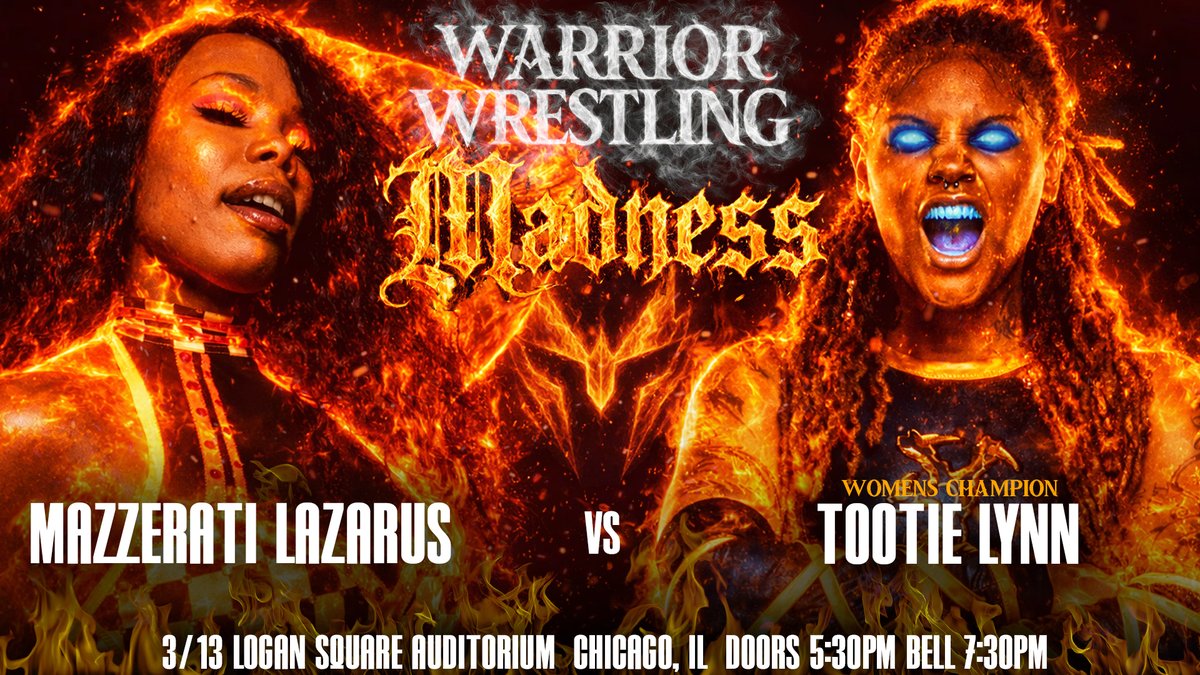 WarriorWrstlng's tweet photo. Get TICKETS now for Warrior Wrestling MADNESS
https://t.co/JOgzgwdflb
@MustafaAli_X vs @TheJasonHotch
@mdcon420 vs #TimothyThatcher
@Mazzerati3 vs @TheTootieLynn
@GringoLocoOG vs @BeastMortos and 6 Others WOA https://t.co/JQtaQeGOKF
