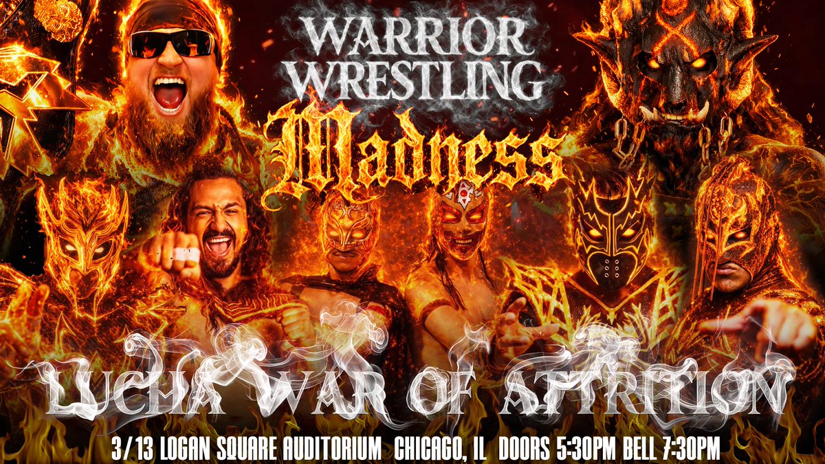 WarriorWrstlng's tweet photo. Get TICKETS now for Warrior Wrestling MADNESS
https://t.co/JOgzgwdflb
@MustafaAli_X vs @TheJasonHotch
@mdcon420 vs #TimothyThatcher
@Mazzerati3 vs @TheTootieLynn
@GringoLocoOG vs @BeastMortos and 6 Others WOA https://t.co/JQtaQeGOKF