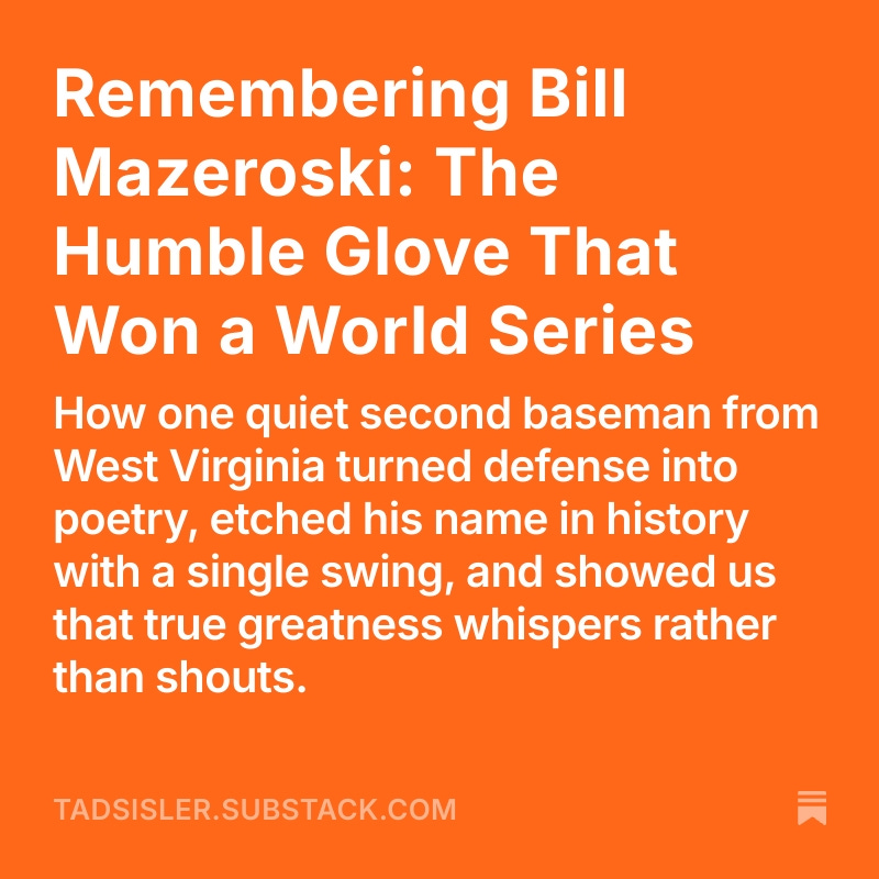 TadSislerOne's tweet photo. If you're a sports fan, you see something new every time you watch.  But there are single moments in history that stand out above all others.  Bill Mazeroski gave us one of those.  READ MORE:

https://t.co/EBiMrqanC0

#BaseballTruth https://t.co/nZMATvJNmt