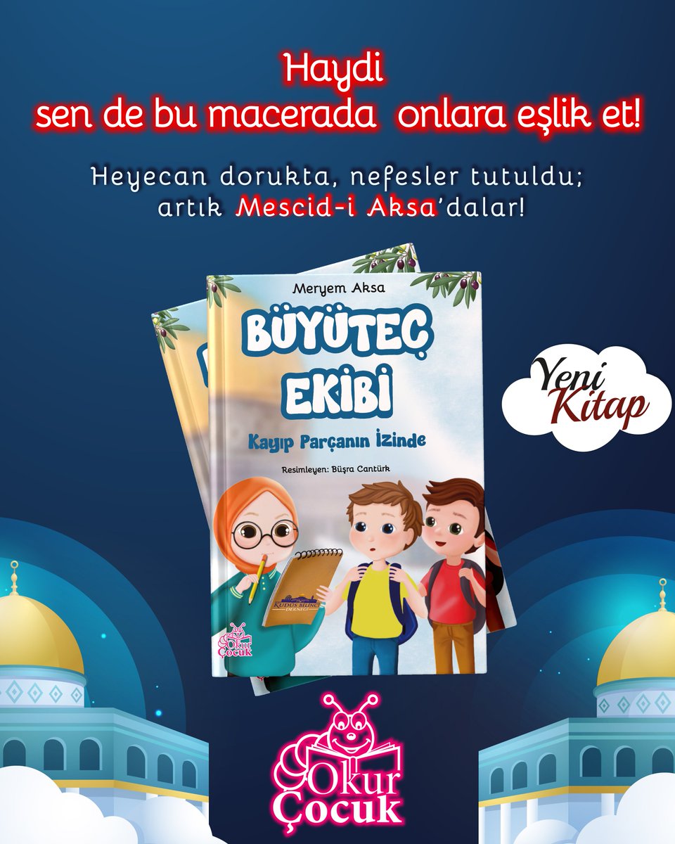📚 Yeni Kitap!

🔎 Büyüteç Ekibi iş başında!

Okur Çocuk yayınlarından çıkan Büyüteç Ekibi, heyecan dolu macerasında Meryem, Yiğit ve Burak Kudüs’ü keşfe çıkıyor.
kitapyurdu.com/kitap/buyutec-…