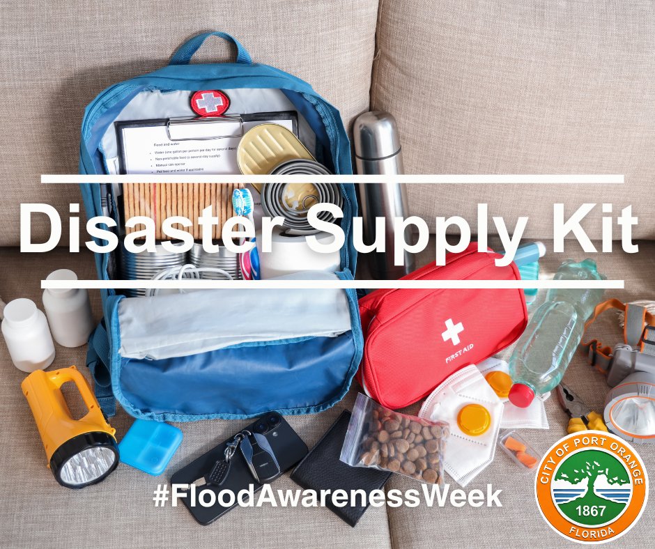 cityportorange's tweet photo. Flooding can happen fast. Having a disaster supply kit and a preparedness plan helps keep you safe when it matters most. Find a supply checklist and planning resources here: https://t.co/SdPKXLng2d
#FloodAwarenessWeek https://t.co/j3llwOIKMu