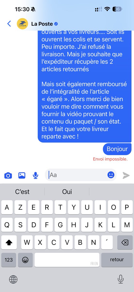 mymoudemoha's tweet photo. @lisalaposte Échec de envoie du message en cliquant sur le bouton messenger de la page que vous m’avez mis en lien https://t.co/L01FTBgUHo
