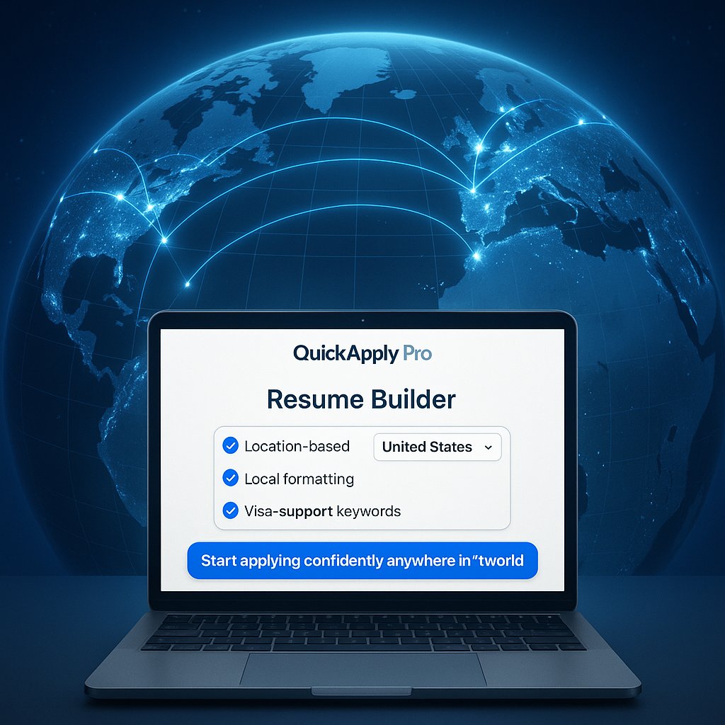 quickapplypro's tweet image. Your dream job might be one country away. Quick Apply Pro adapts your resume and cover letter to local standards,layout, language, and keywords,so you can apply abroad with confidence. The world is hiring. #WorkAbroad #QuickApplyPro