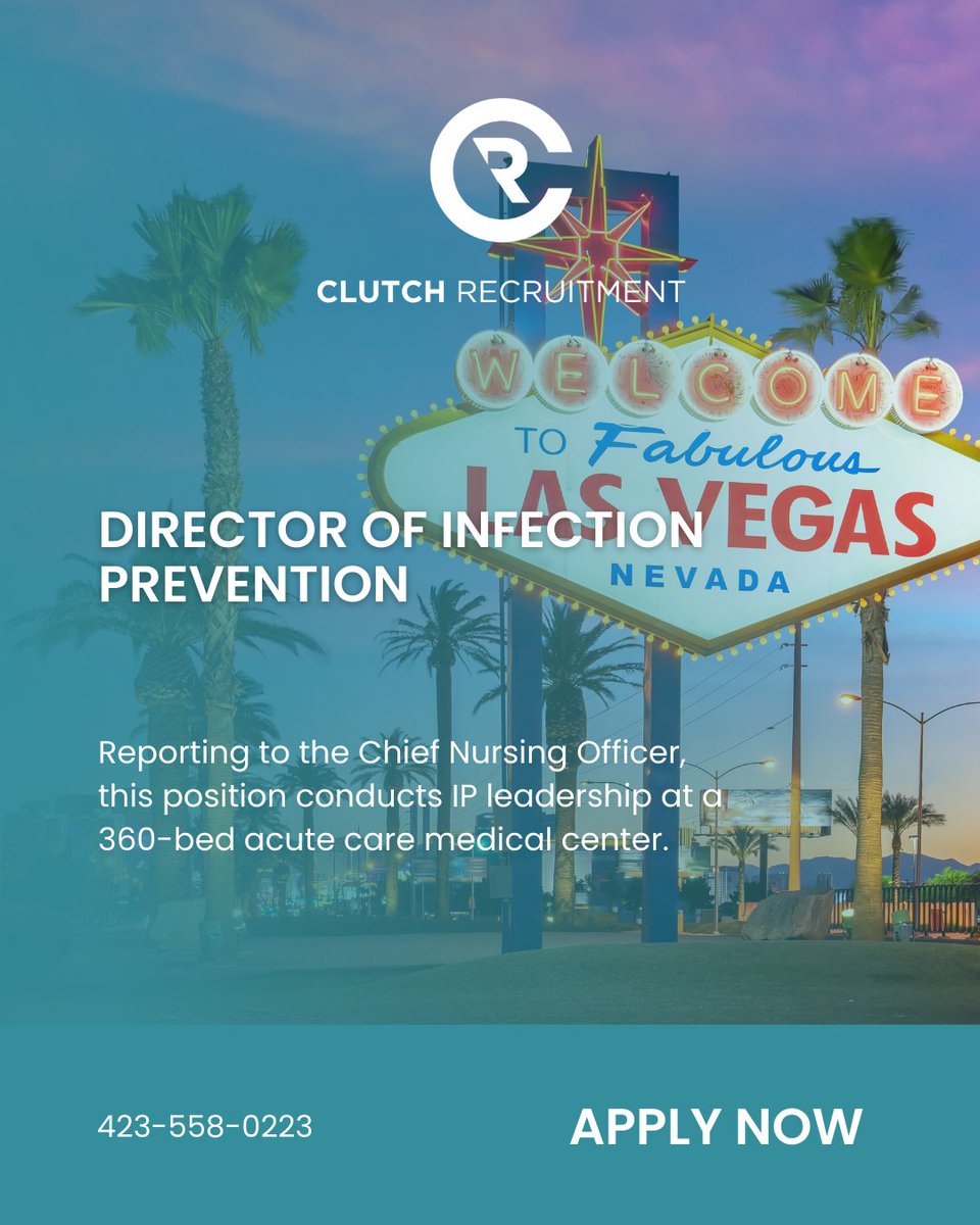 ClutchREC's tweet photo. If you’re ready to step into a true program-lead role — owning reporting and Infection Prevention strategy — this Director of Infection Prevention opening in Nevada could be the move. 🌄

https://t.co/3b02VBpIJQ
#ClutchRecruitment #JobOpening #InfectionPrevention #NVjobs #Nevada https://t.co/8ZCWAIzaBH