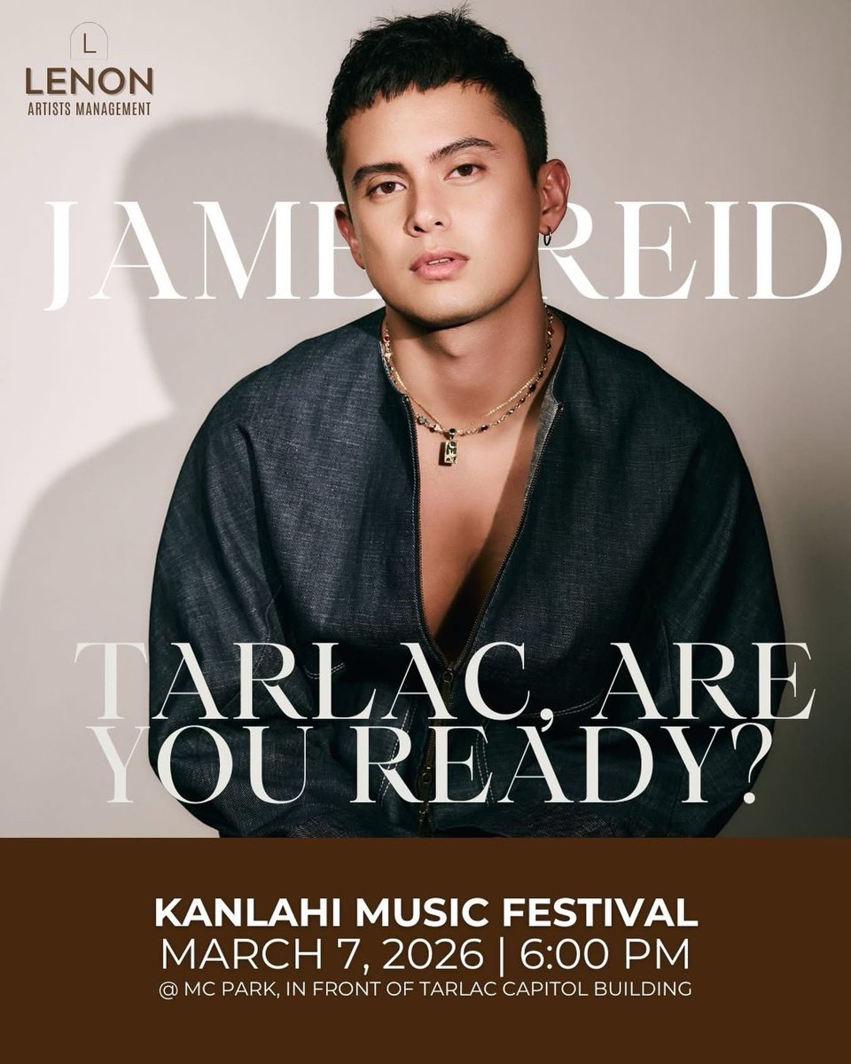 REIDersOfficial's tweet image. BIG NIGHT AHEAD! 🔥 We’re bringing James Reid to the KANLAHI Music Festival for a night of great music, energy, and celebration with the people of Tarlac. Come and experience the excitement as we gather for one of the biggest highlights of the festival.

#JamesReid | @tellemjaye