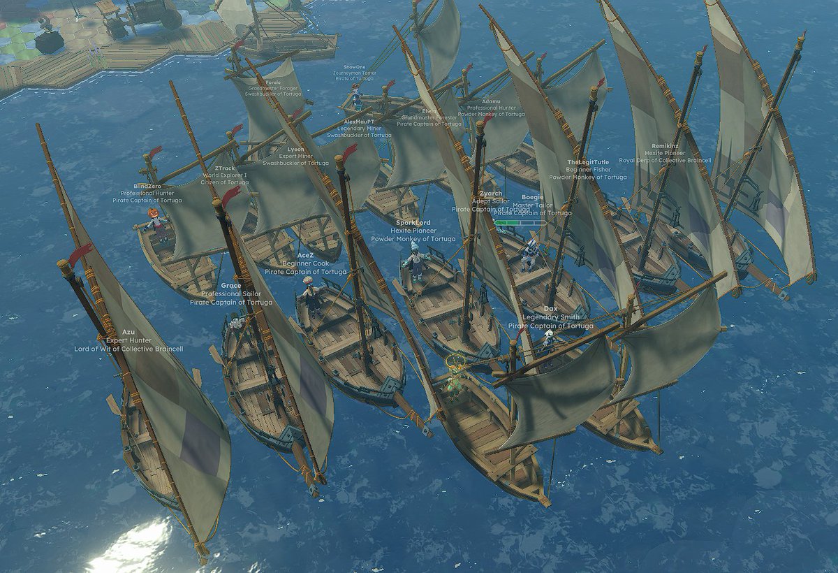 Moving2TheMusic's tweet photo. The last post I will make for now is just to say the community here is what keeps me coming back. I found a group of like minded individuals and it makes the game that much more fun to play. Welcome to Tortuga, Join the Fleet! Number go up! #bitcraftpartner #bitcraftonline https://t.co/C7c8HKHyrX
