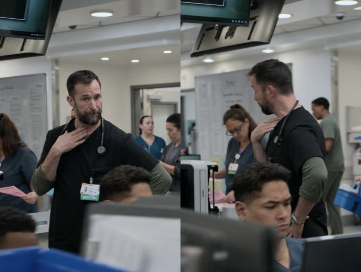 helvyeah1's tweet photo. me when i’m stressed and gay but trying to seem calm and not kms until my shift is over #thepitt https://t.co/lir0sETNiF