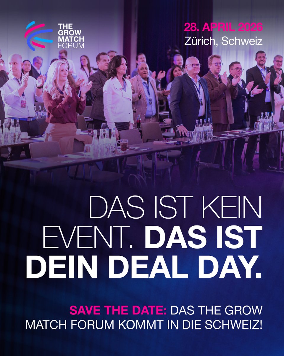 thematchforum's tweet photo. Am 28. April 2026 vereinen sich Schweizer Unternehmertum und Business-Exzellenz.

Wir bringen wieder die Entscheider zusammen, die keine Zeit verlieren, sondern Deals machen. #letsgozürich

👉 MEHR UNTER: https://t.co/QIefGzthER https://t.co/o8a3dSwuH3