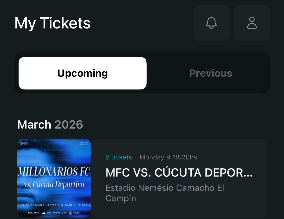 Se venden dos boletas para el partido #Millonarios vs #Cúcuta. Localidad oriental general norte !!