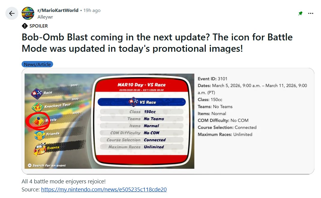 SelectrCollectr's tweet photo. Mario Kart World Update Seemingly Leaked By Nintendo https://t.co/NuEdeSa1pn