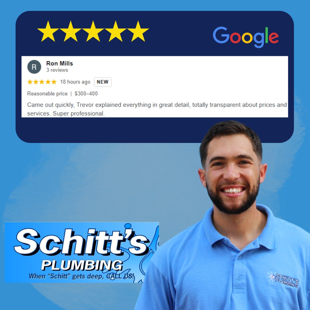 Theschitt1's tweet photo. 📷📷📷📷📷 Another 5-star review for Trevor!
We’re proud to provide honest, transparent service every time we step into a home.
Thanks for trusting Schitt’s Plumbing https://t.co/PWPVGfy50q