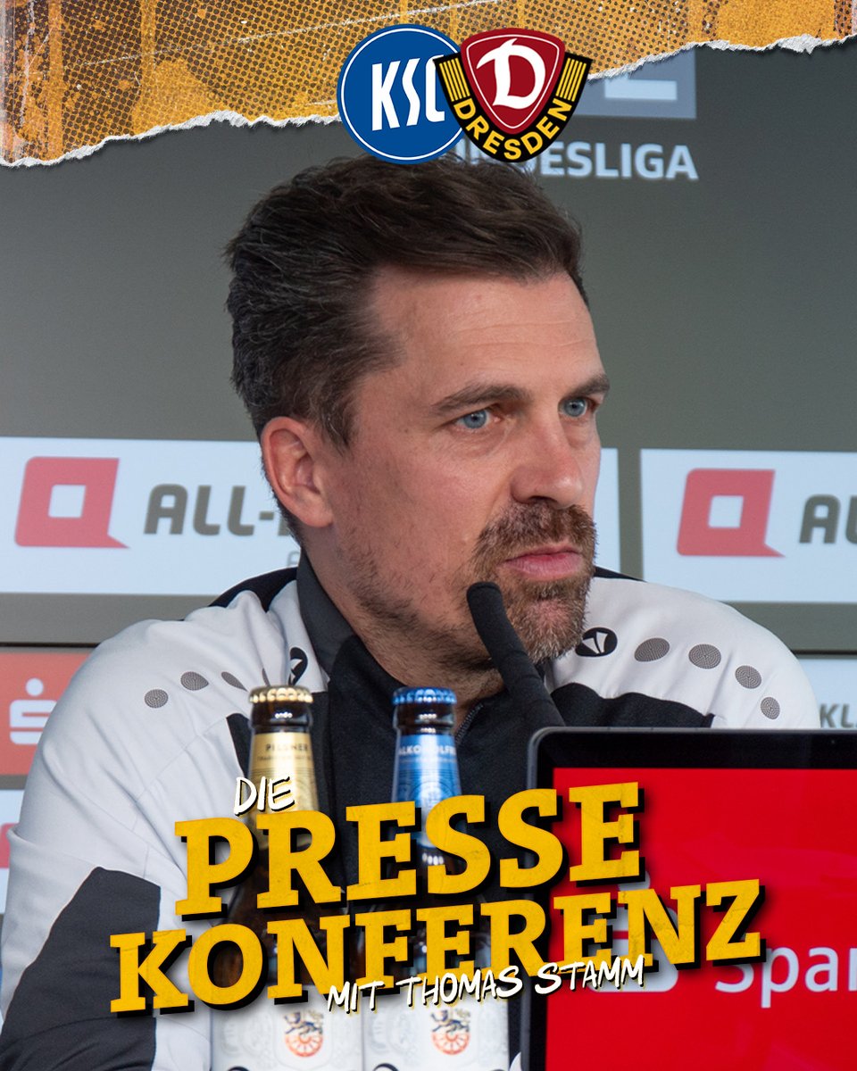 DynamoDresden's tweet photo. "Mutig agieren"
Die Pressekonferenz mit Cheftrainer Thomas #Stamm vor dem Auswärtsspiel beim Karlsruher SC seht Ihr bei #DynamoTV. 📺👉 https://t.co/z0FIfXMSTF #KSCSGD #sgd1953 https://t.co/VhdGWAx4Ek