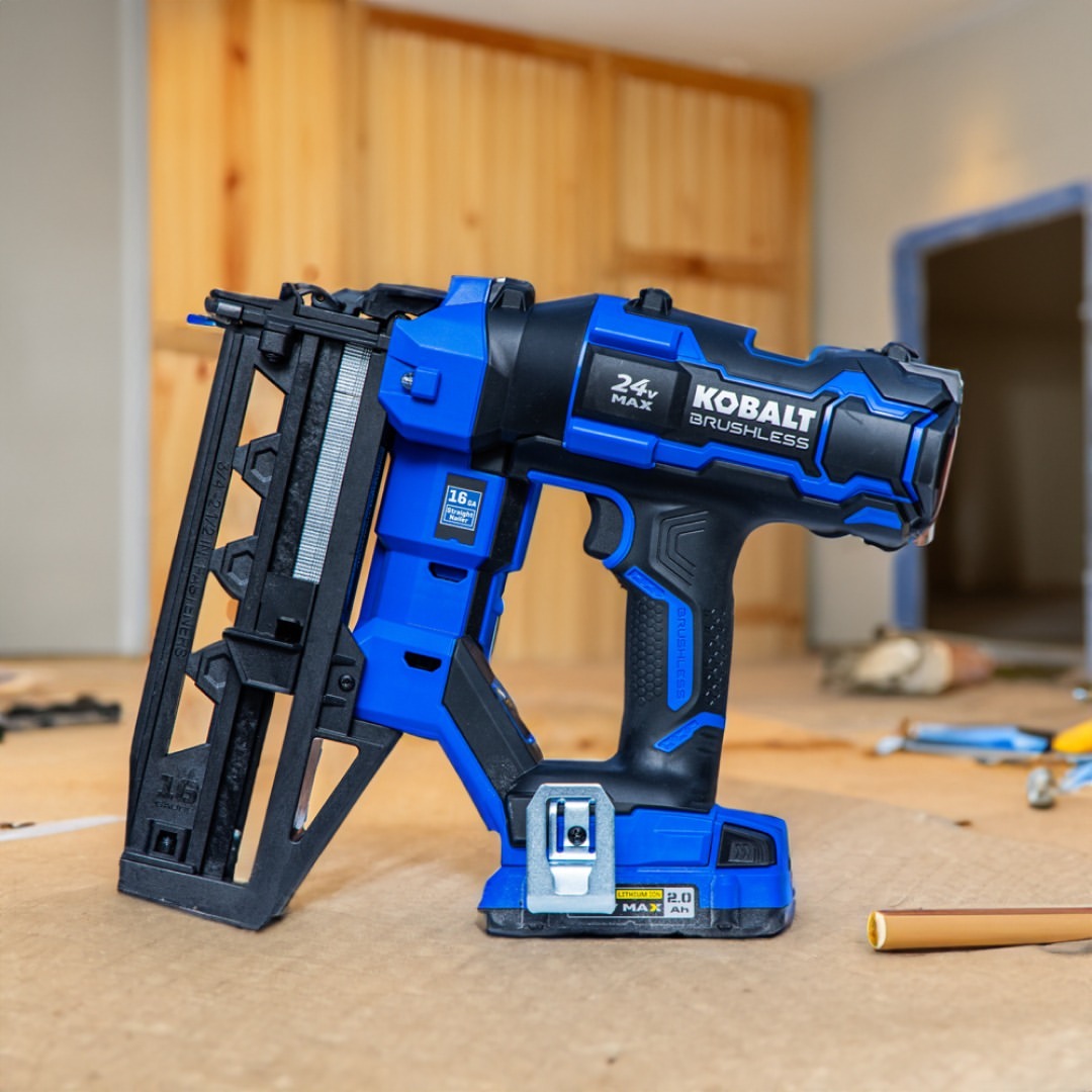 kobalttoolsusa's tweet photo. Want faster results and better performance? Save $50 on a new KOBALT XTR 16-guage cordless finish nailer, now through 7/31 https://t.co/PokFIQEgtG