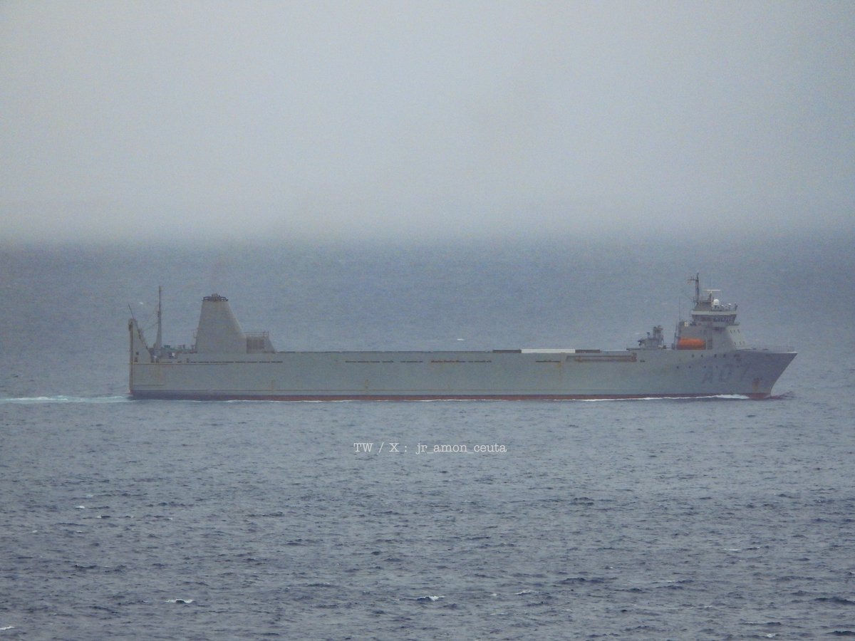 jr_amon_ceuta's tweet photo. 🇪🇸 Spanish Navy roll-on/roll-off vessel ESPS El Camino Español (A07) eastbound in the Strait of Gibraltar.
- March 6, 2026
#espselcaminoespañol #a07
@WarshipCam https://t.co/IGfe57nLmH
