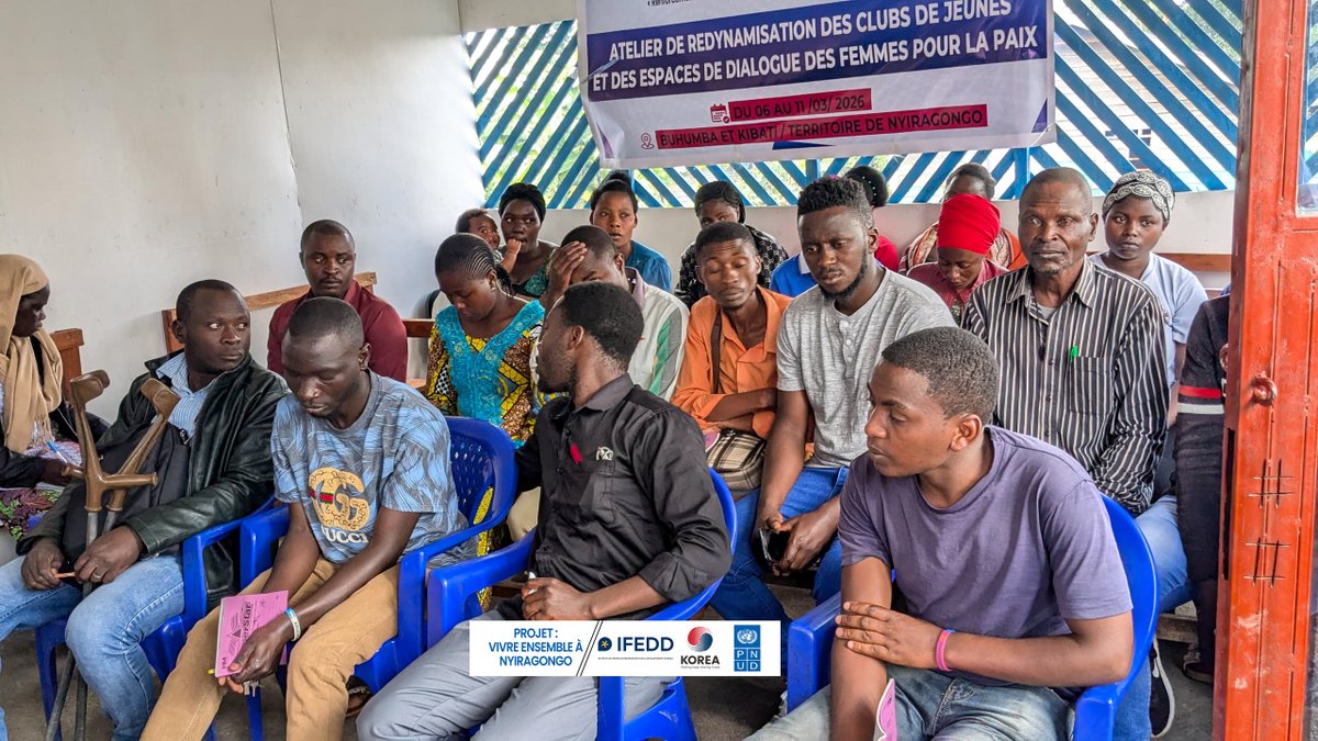 ifedd_rdc's tweet photo. En vue de renforcer la cohésion sociale à travers le projet « Vivre ensemble à Nyiragongo », #IFEDD a lancé ce vendredi 6 mars 2026 à Kibati, un atelier essentiel dédié à la redynamisation des clubs et des espaces de dialogue dédiés aux femmes.
@PNUDRDC 
#EstRDC #AgirPourLaPaix https://t.co/3mqebSNtMI
