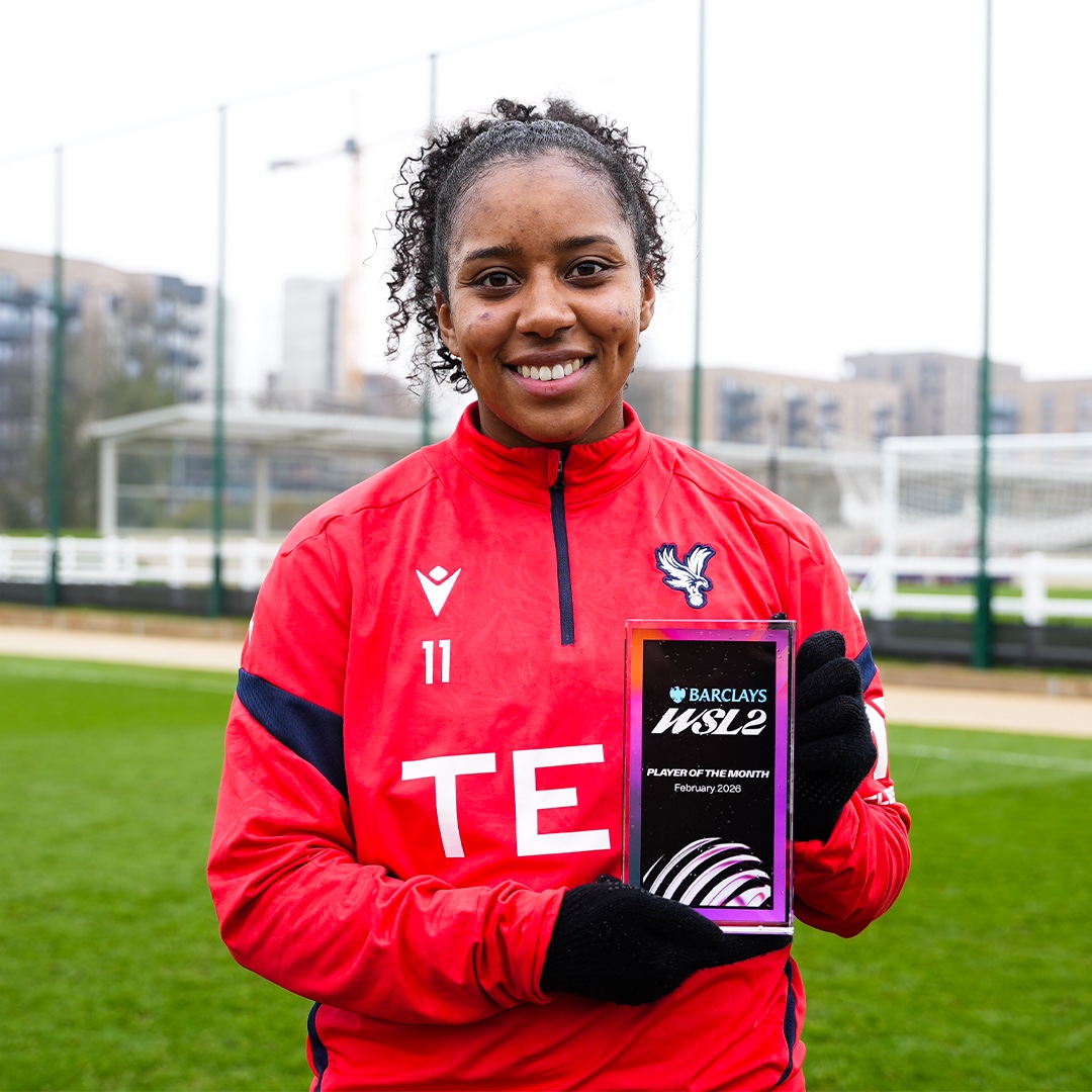 cpfc_w's tweet photo. Congratulations, Ashleigh 👏

#BarclaysWSL2 February Player of the Month 🏆