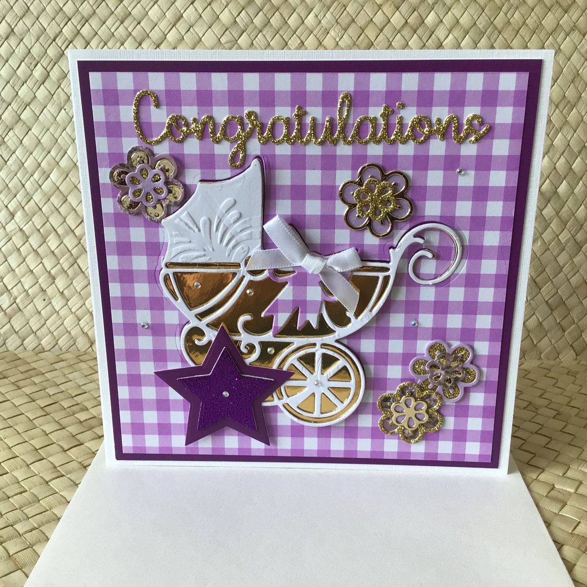 cardsallacarta's tweet image. Baby Congratulations Pram Card: Lilac Gingham and Gold Decoupa by AllaCartaCards 
 etsy.me/3N8lYm6 

#bizhour #hellobaby #handmadewithlove #nursery #babyshower #smallbizfridayuk