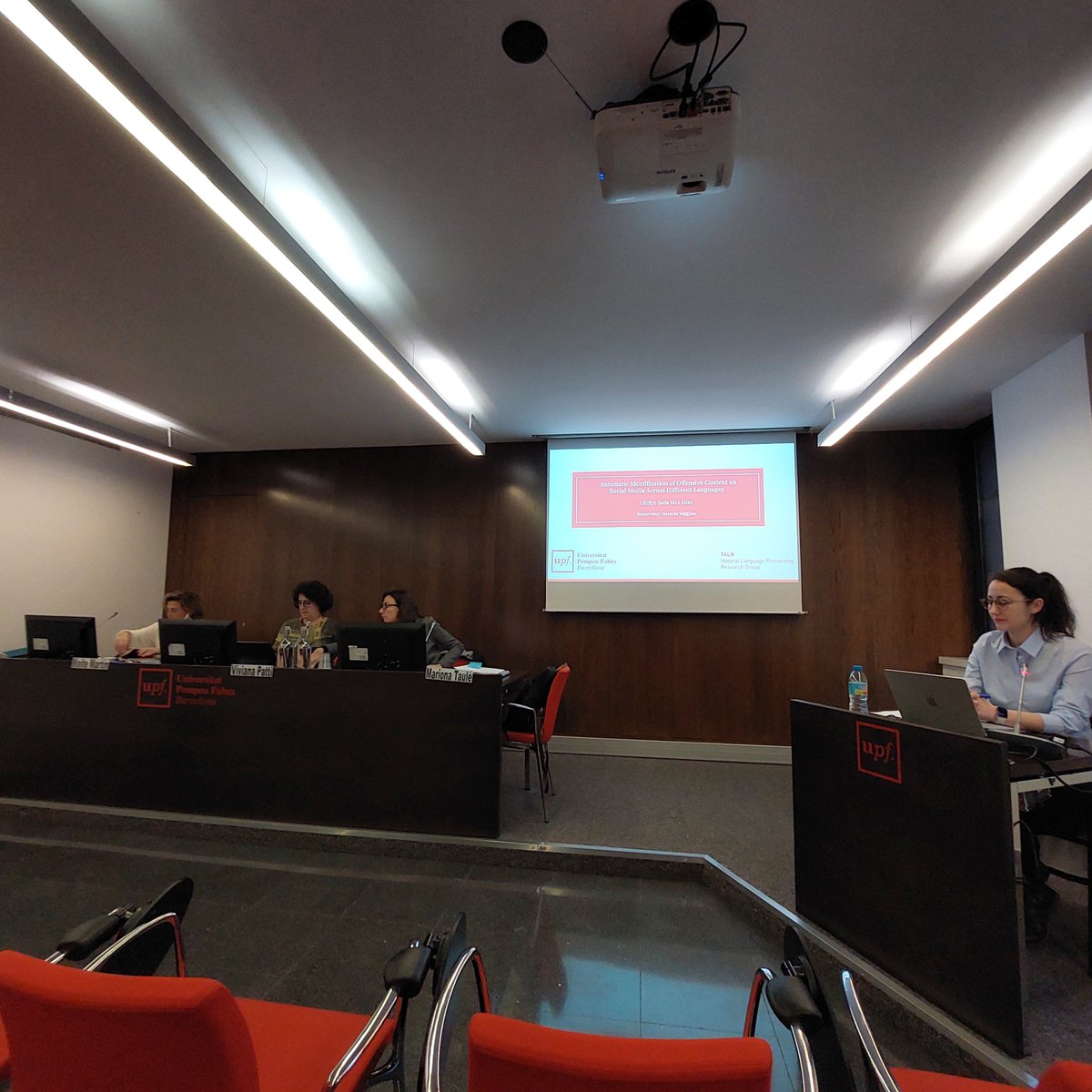 h_saggion's tweet photo. Congratulations Seda 👏🎉🍾and thanks to the experts in the jury: Viviana Patti, Mariona Taulé, and Maite Martín 🙏@talnupf https://t.co/8NVfAAQnmo