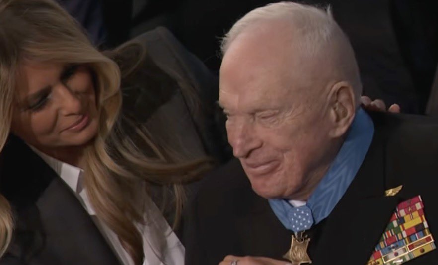 AmSecCoalition's tweet image. Not many have lived a life as storied as Navy fighter pilot Royce Williams.

In his 100 years, he fought in World War II, Korea, and Vietnam, flying more than 220 missions just in Korea alone. This hero is more than deserving of the Congressional Medal of Honor.