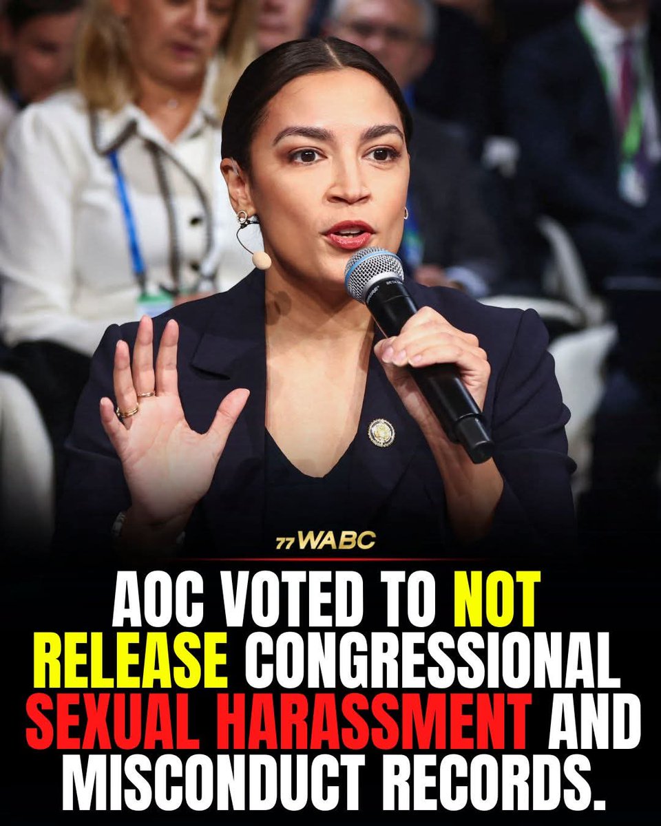 NewswirePatriot's tweet photo. Rep. Alexandria Ocasio Cortez , self described "advocate for women," voted AGAINST releasing names of accused  sexual offenders in Congress.

Critics say she's being a hypocrite for taking the OPPOSITE stance about the Epstein files and Trump.

🔻Is she being hypocritical? https://t.co/QhMvOtsLJN