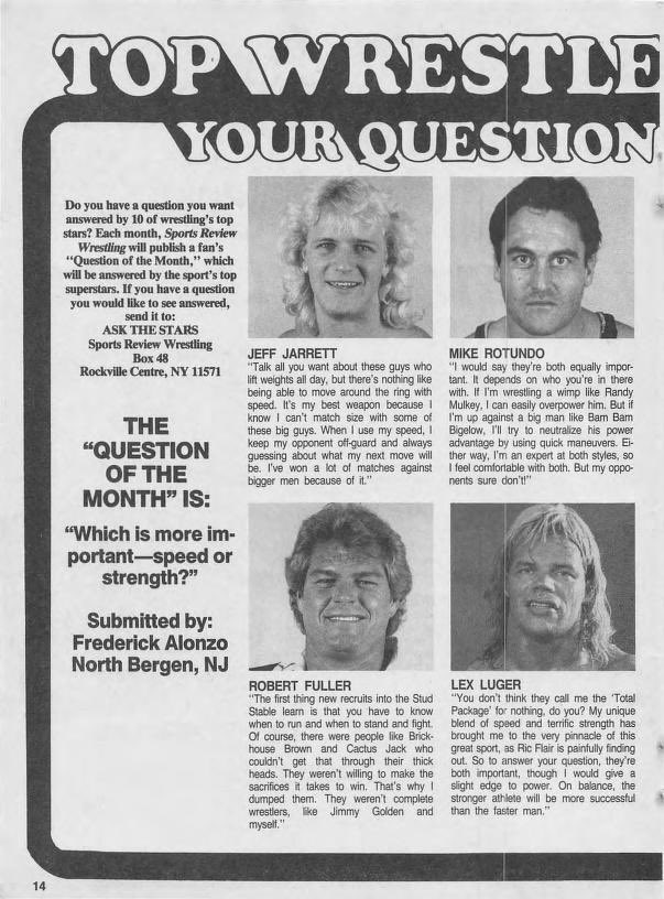 MyWorldPod's tweet image. ⚡️ #FlashbackFriday ⚡️

@RealJeffJarrett answers a fan question in the pages of Sports Review Wrestling from March 1988!

#MyWorld