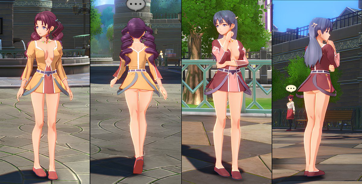 QED_mod's tweet photo. 「空の軌跡」NPC MOD第3弾を公開しました。街の住人にもチラリズムの要素を導���。

NPC Townspeople Vol.3. Focused on beautiful leg lines and side silhouettes.
#空の軌跡the1st #TrailsintheSky https://t.co/aJMwGElj3f