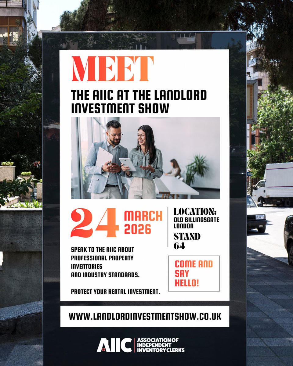 theaiic's tweet photo. The AIIC will be exhibiting at the National Landlord Investment Show on 24 March at Old Billingsgate, London.

If you're attending, come and meet us at Stand 64 to talk professional inventories, industry standards and protecting your rental investment.

#LandlordInvestmentShow https://t.co/FDxqksDujj