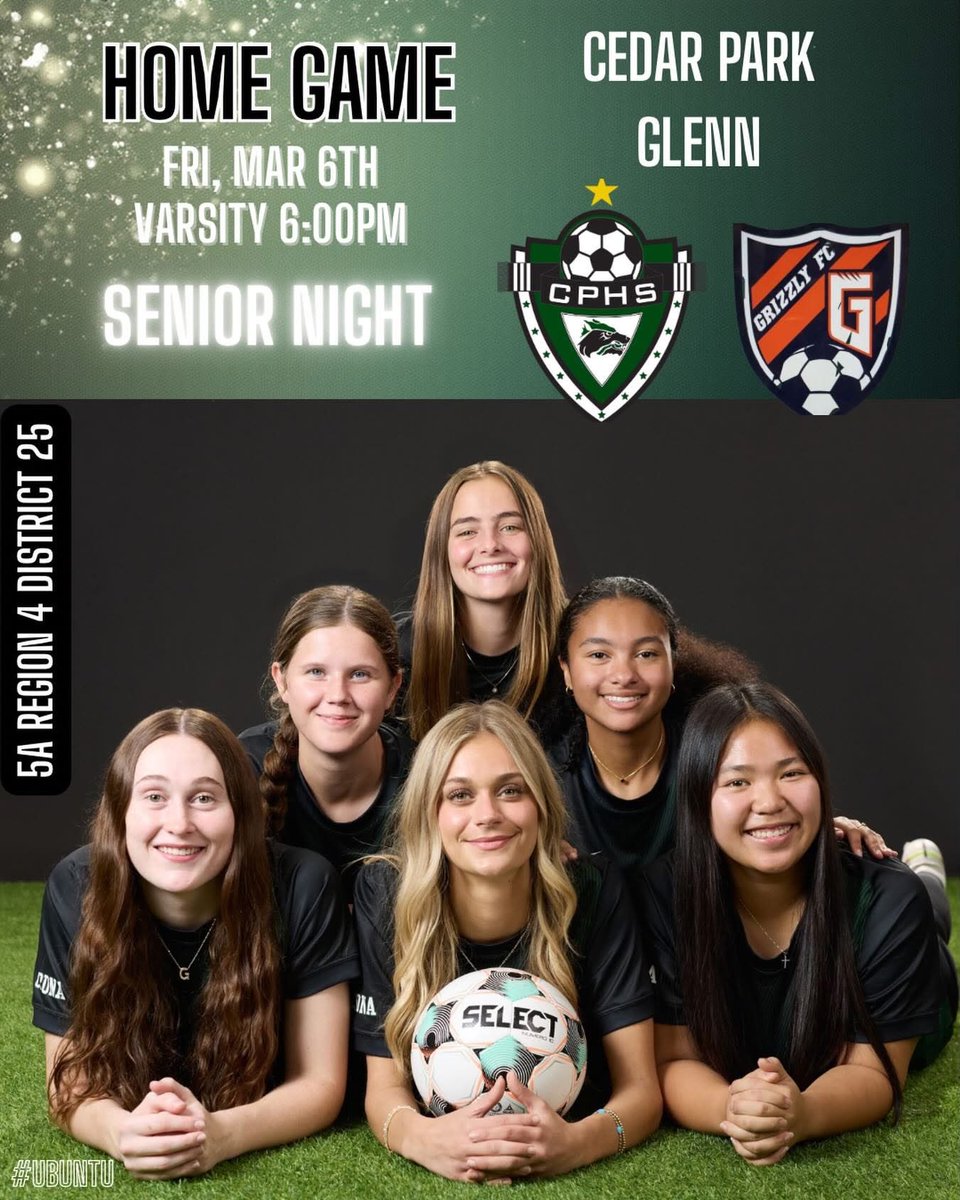 CPHSWomenSoccer's tweet photo. We love our seniors, its senior night let's celebrate our seniors vs. Glenn tonight with our last home game of the year!
#ubuntu #cpdna
@CPHS_Sports @varsity_news @var_austin @ASJSportsATX @50_50Pod @LeanderisdATH @tascosoccer https://t.co/LcjXyxNXrM