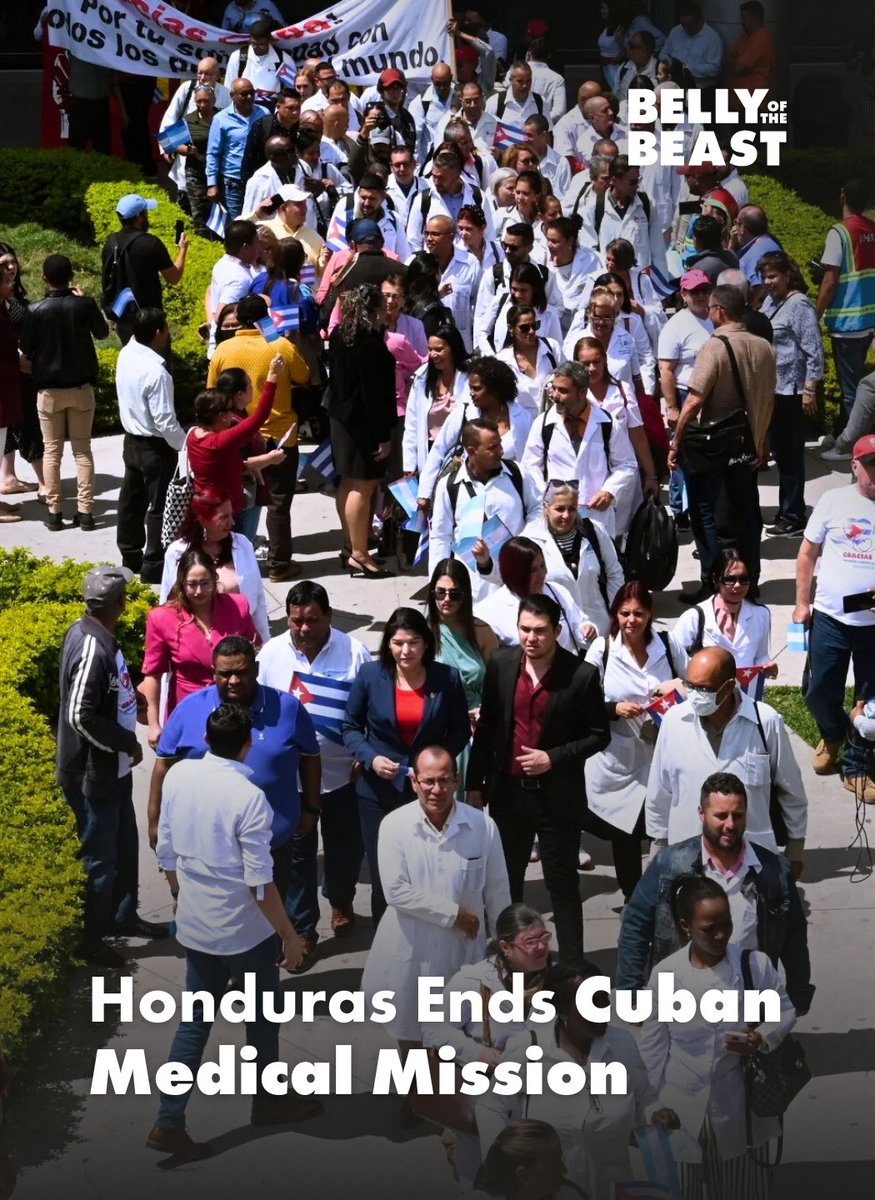 bellybeastcuba's tweet photo. More than 150 Cuban doctors left Honduras yesterday after Honduras announced last week it will no longer hire Cuban medical workers, who have been supporting Honduras’ health system since '98. They are typically posted in working-class urban neighborhoods and remote rural areas. https://t.co/BOl7PPMzck