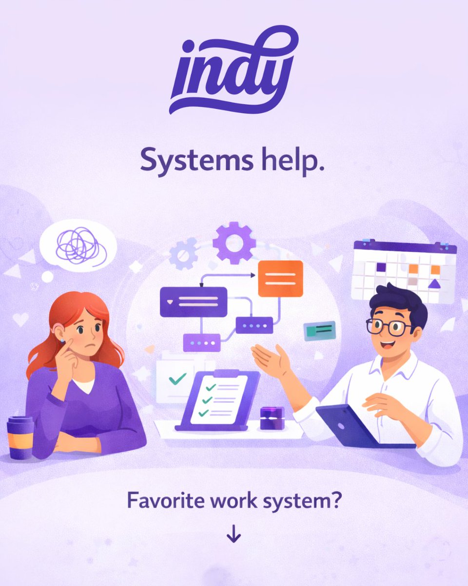 weare_indy's tweet photo. Everyone struggles at some point.
The difference?
Systems make it easier to stay consistent.
What system helps you most in your work? 👇
https://t.co/uVqem1Mx72
#FreelancerLife #WorkSystems #Productivity #RemoteWork #CreativeProfessionals #IndyCommunity https://t.co/7Mgluj0cam