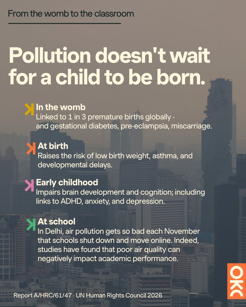 OurKidsClimate's tweet photo. You'd never let your kid drink dirty water. But billions of children breathe air that's just as contaminated, every day. A major UN report out today shows what polluted air does to children’s health - and how we can tackle it. Full report: https://t.co/krf0feNlgd #RightToCleanAir https://t.co/L6krW1sMcn