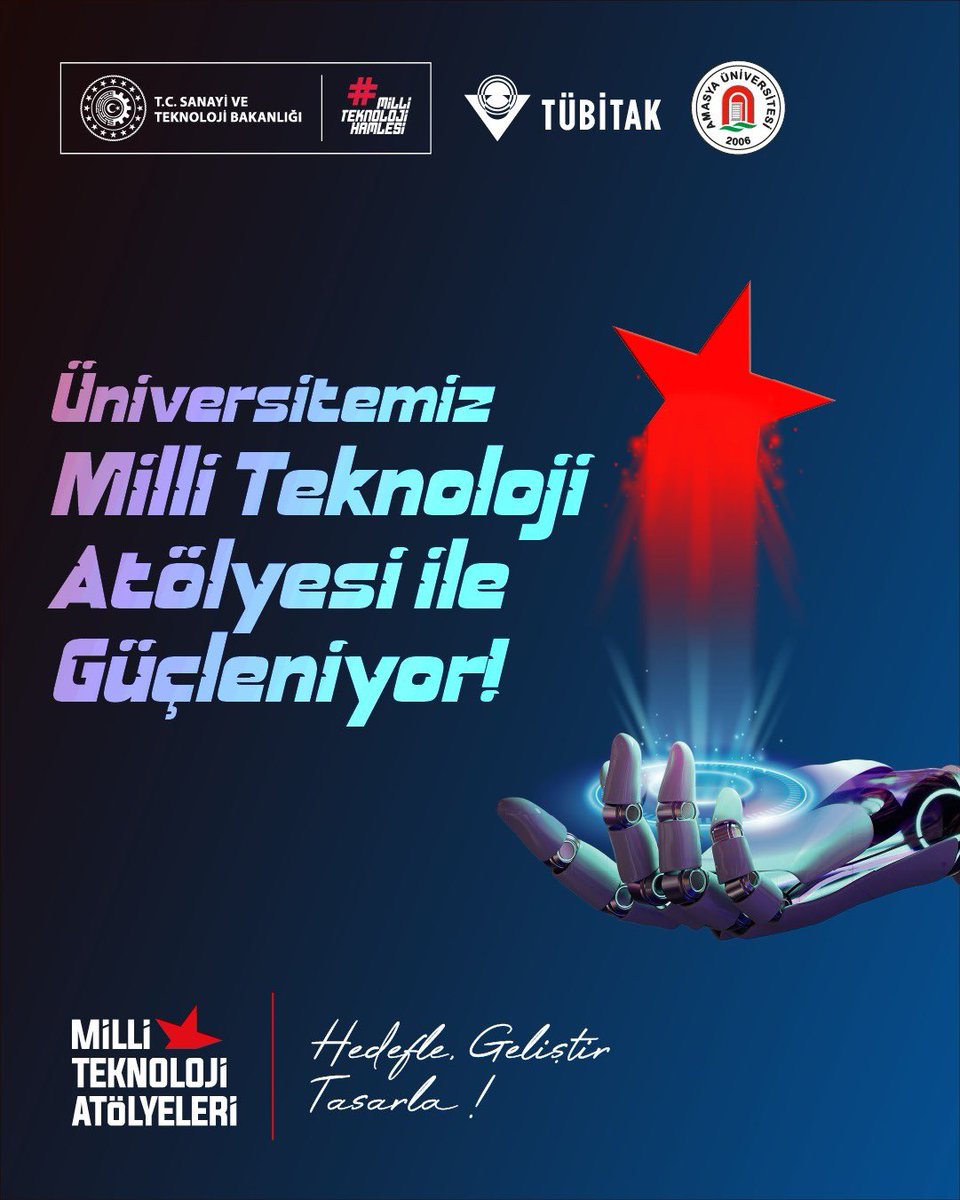 uni_amasya's tweet photo. 4003-T Millî Teknoloji Atölyemizin kurulumunu tamamlamanın gururunu yaşıyoruz. Geleceğin teknolojilerini üretmek ve yenilikçi fikirlerinizi hayata geçirmek üzere, @TCSanayi ve @Tubitak destekleriyle kullanıma açtığımız @uni_amasya atölyemize tüm öğrencilerimizi bekliyoruz. https://t.co/fhoU3iCDzk